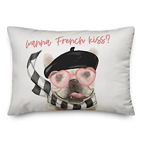 Wanna French Kiss Rectangle Throw Pillow