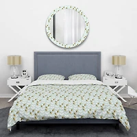 Designart 'Golden Foliage X' Mid-Century Duvet Cover Set