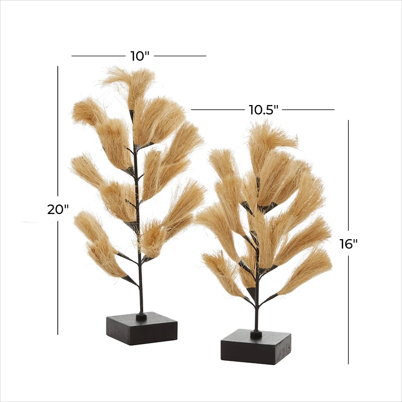 Brown Wood Natural Abstract Sculpture Set