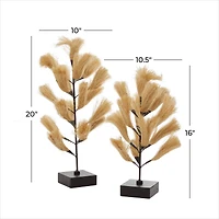 Brown Wood Natural Abstract Sculpture Set