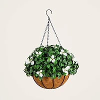 18in. UV Resistant Artificial Gardenia Hanging Basket (Indoor/Outdoor)