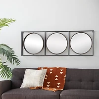 52" Gray Metal Modern Wall Mirror