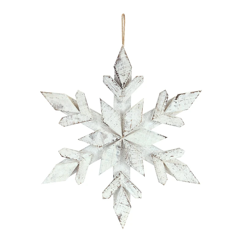 6 Pack 14" Snowflake Wood Ornaments