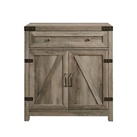 Walker Edison Gray Wash Farmhouse Barn Door Accent Cabinet