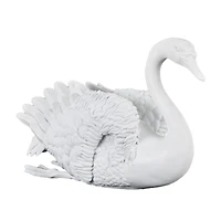 24" White Swan Sculpture