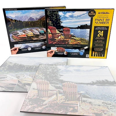 ArtSkills® Adirondacks & Boat Lake Premium Paint by Number Set