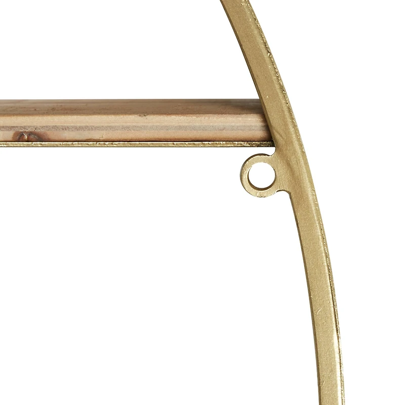 Gold Metal Contemporary Wall Shelf, 27" x 28" x 5"
