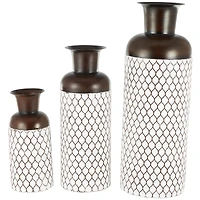 White Metal Tall Trellis Floor Vase, 3ct.