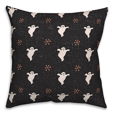 Retro Ghost Pattern Spun Poly Throw Pillow
