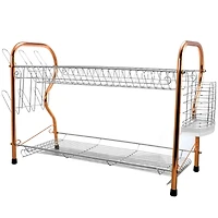 Better Chef 22" Chrome-Plated & Copper 2-Tier Dish Rack