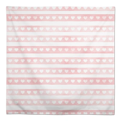 58" Simple Watercolor Stripe Heart Tablecloth