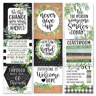 Hadley Designs 11" x 14" Boho Farmhouse Growth Mindset Classroom Décor Posters Set