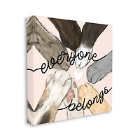 Stupell Industries Everyone Belongs Inclusivity Phrase Pet Cat Paws Canvas Wall Art