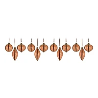12ct. Glittery Copper Mixed Glass Holiday Ornaments 