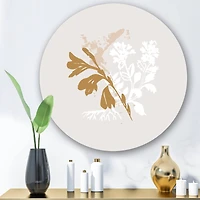 Designart - Minimal Botanical Design In Brown and White