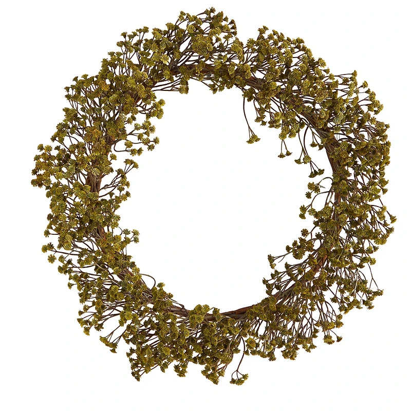 20" Autumn Baby's Breath Artificial Wreath