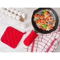 DII® Red Windowpane Terry Dishtowel, 4ct.