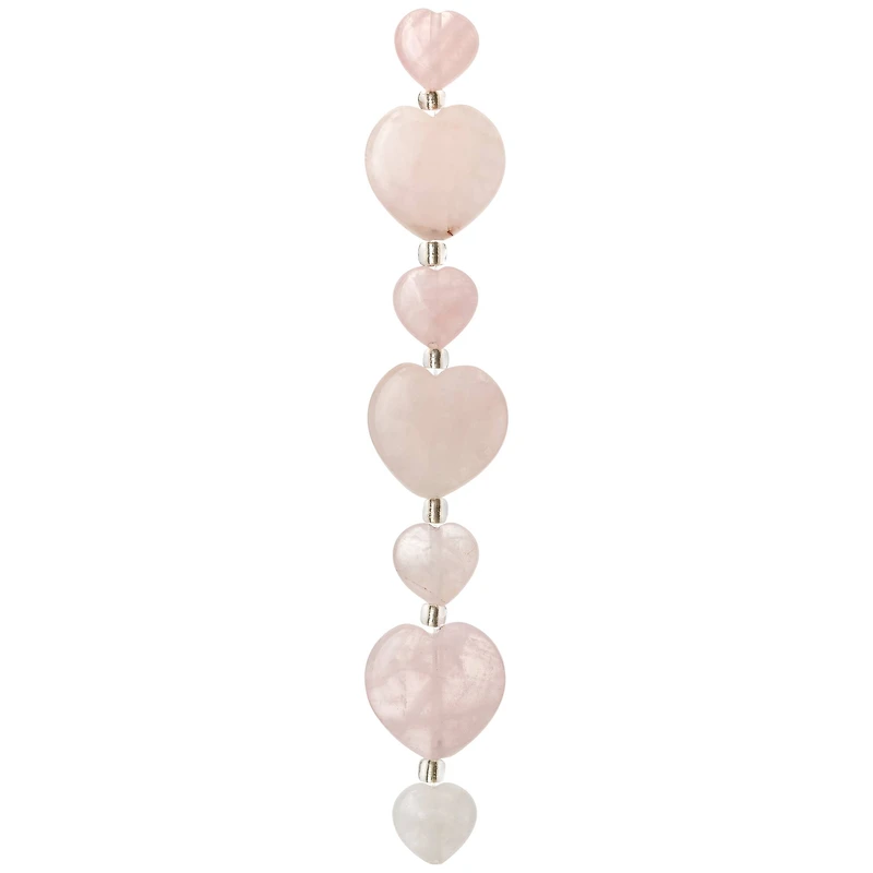 12 Pack: Light Pink Mixed Heart Rose Quartz Beads, 20mm by Bead Landing™