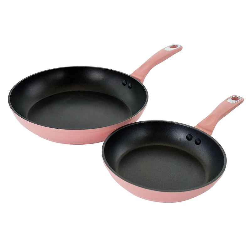 Oster Lynhurst 2-Piece Pink Aluminum Nonstick Frying Pan Set