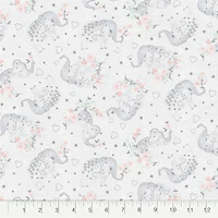 Fabric Editions White Elephant Cotton Fabric