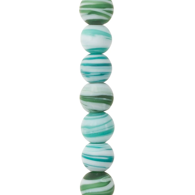 12 Pack: Aqua Mix Round Glass Beads, 12mm by Bead Landing™