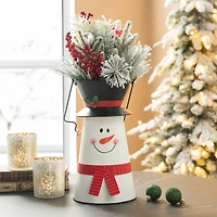 Glitzhome® 19.5" Metal Snowman Decorative Bucket