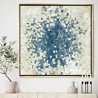 Designart - Geometric Blue Spots - Modern & Contemporary Framed Canvas