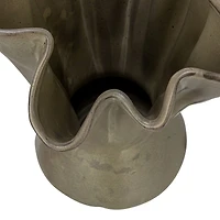 Hello Honey® 12" Sage Reactive Glaze Stoneware Ruffled Vase
