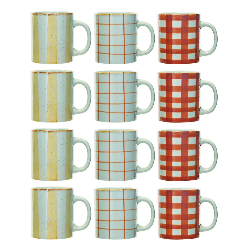 Hello Honey® 16oz. Round Hand-Painted Stoneware Mug Set