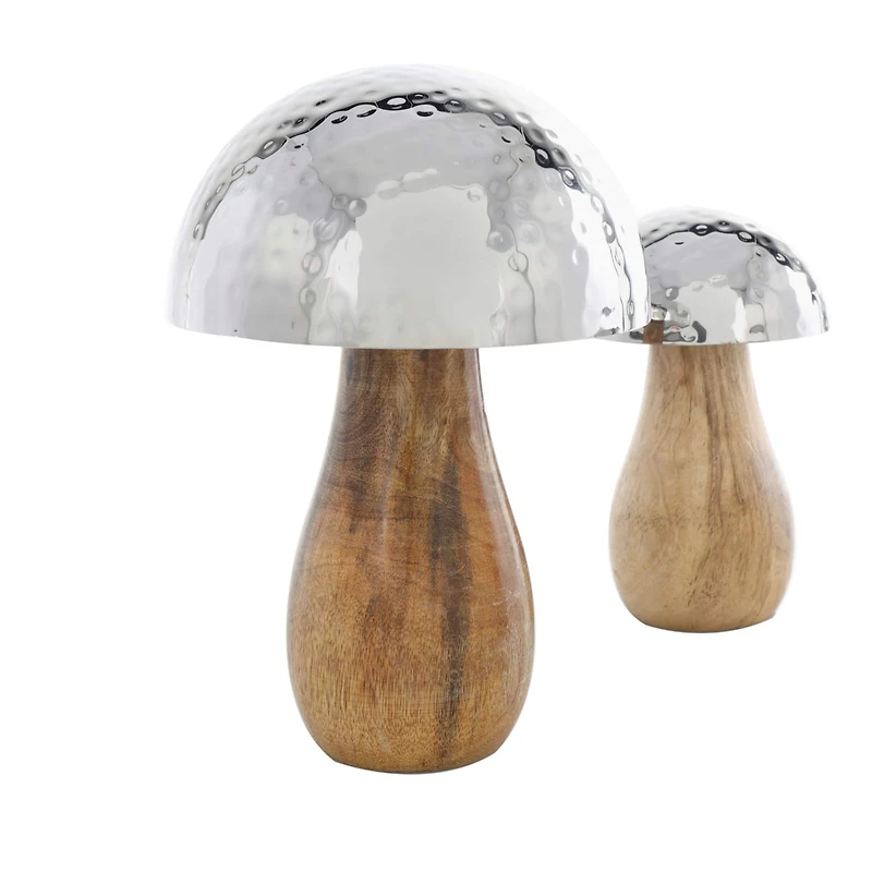Silver Stainless Steel Mushroom Set