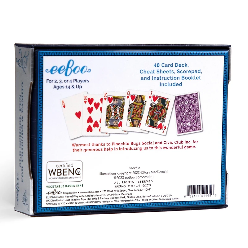 eeBoo Piece & Love Pinochle Playing Card Set
