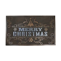 Gold & Silver Reindeer Merry Christmas Doormat