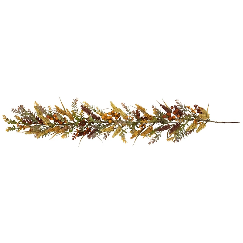 5ft. Real Touch™️ Greenery & Berries Fall Harvest Garland