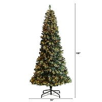 9ft. Pre-Lit Frosted British Columbia Mountain Pine Artificial Christmas Tree, Clear Lights