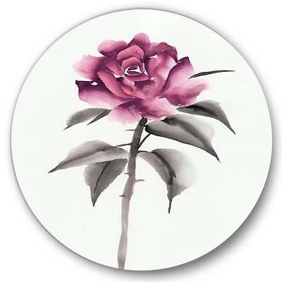 Designart - Vintage Pink Rose Flower