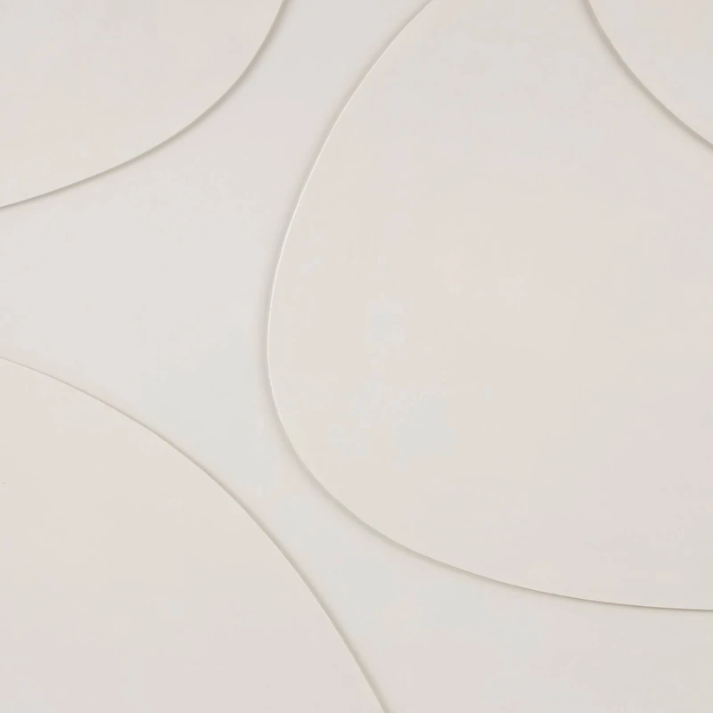 Beige Wooden Geometric Framed Wall Art with Abstract Circles and Brown Wooden Frame