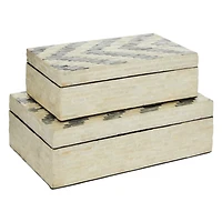 Cream Chevron Wood Modern Box Set
