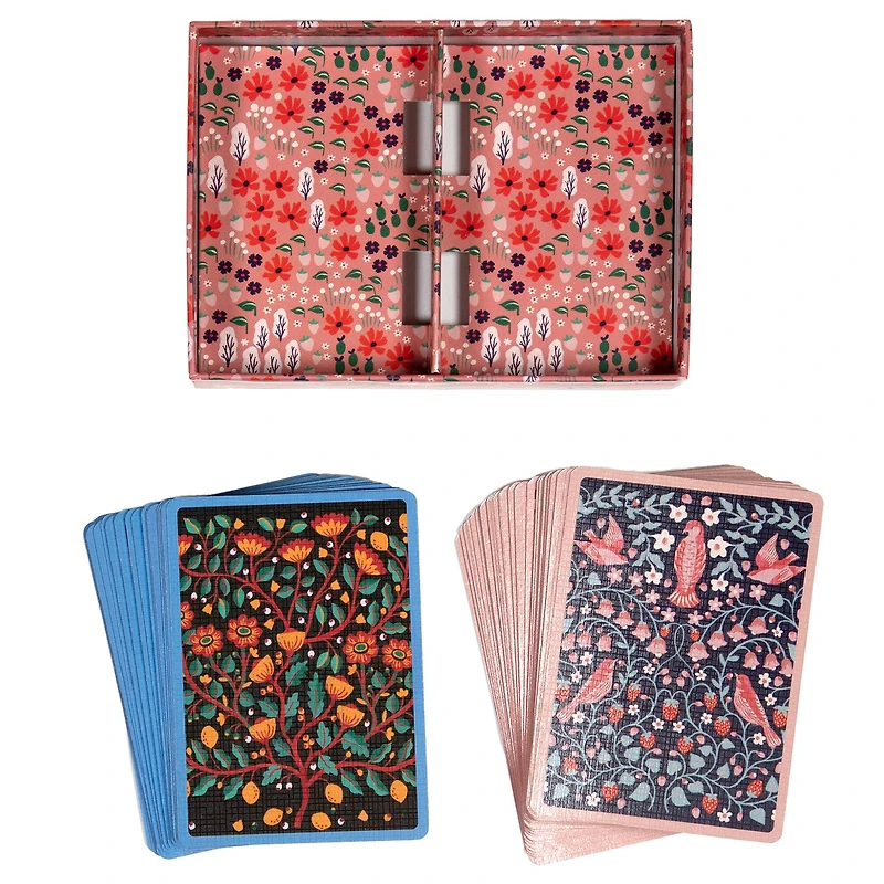 eeBoo Piece & Love Birds & Flowers Playing Card Decks