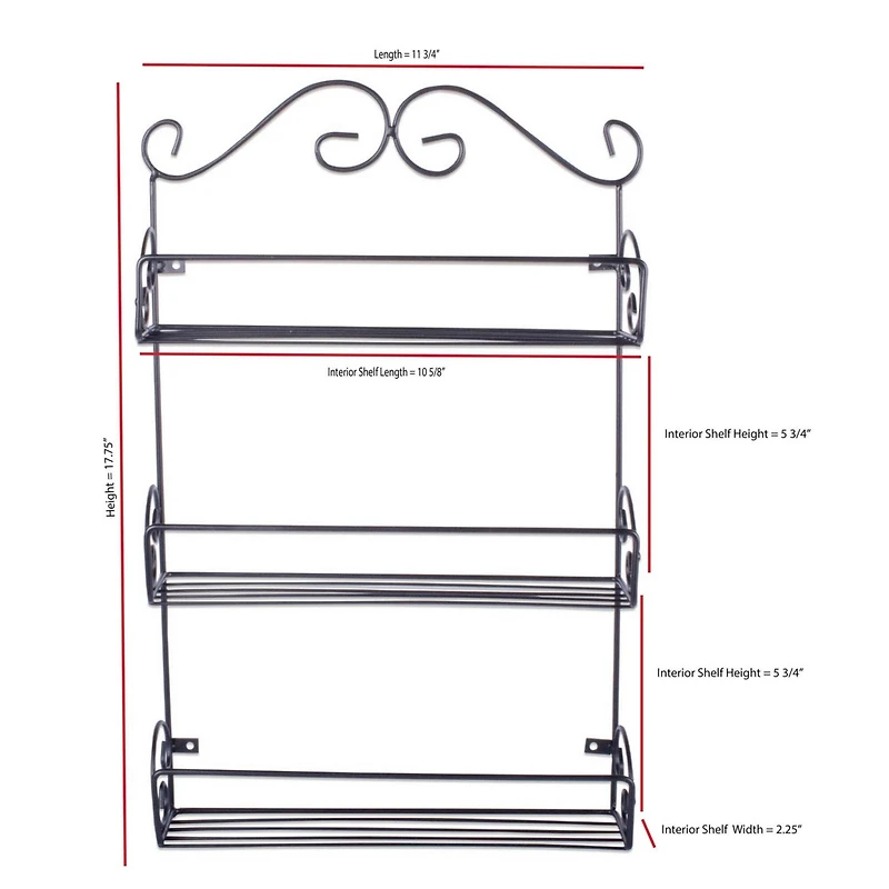 DII® 18" Black Pantry Spice Rack