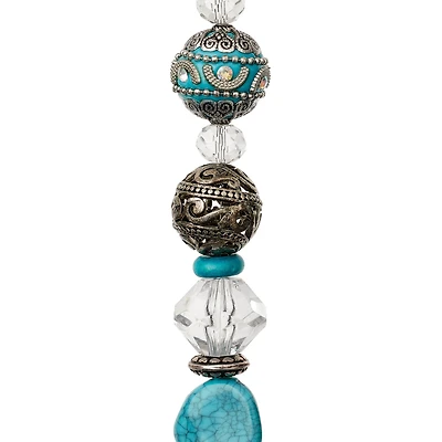 12 Pack: Clear & Blue Turquoise Strung Beads By Bead Landing™