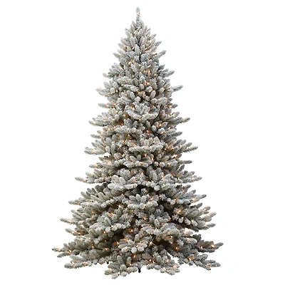 6.5ft. Pre-Lit Flocked Royal Majestic Artificial Fraser Fir Tree, Clear Lights