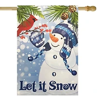 Snowman and Cardinal "Let it Snow" Christmas Outdoor Flag - 40" x 28"