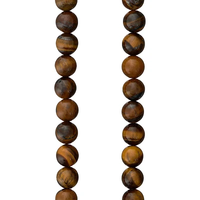 12 Pack:  Tiger Eye Round Beads, 8mm by Bead Landing™