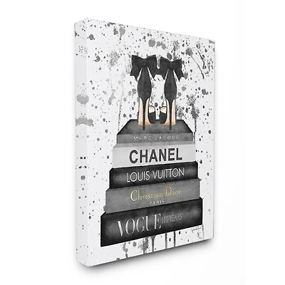 Stupell Industries Fashion Books & Gray Heels Canvas Wall Art