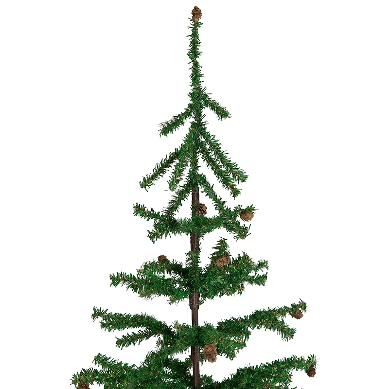 4ft. Unlit Medium Pine Artificial Christmas Tree with Pinecones in Burlap Base