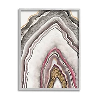 Stupell Industries Pink Neutral Geode Rock Gray Framed Wall Art