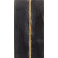 CosmoLiving by Cosmopolitan Set of 2" Black Marble Glam Bookends, 6" x 2" x 3"