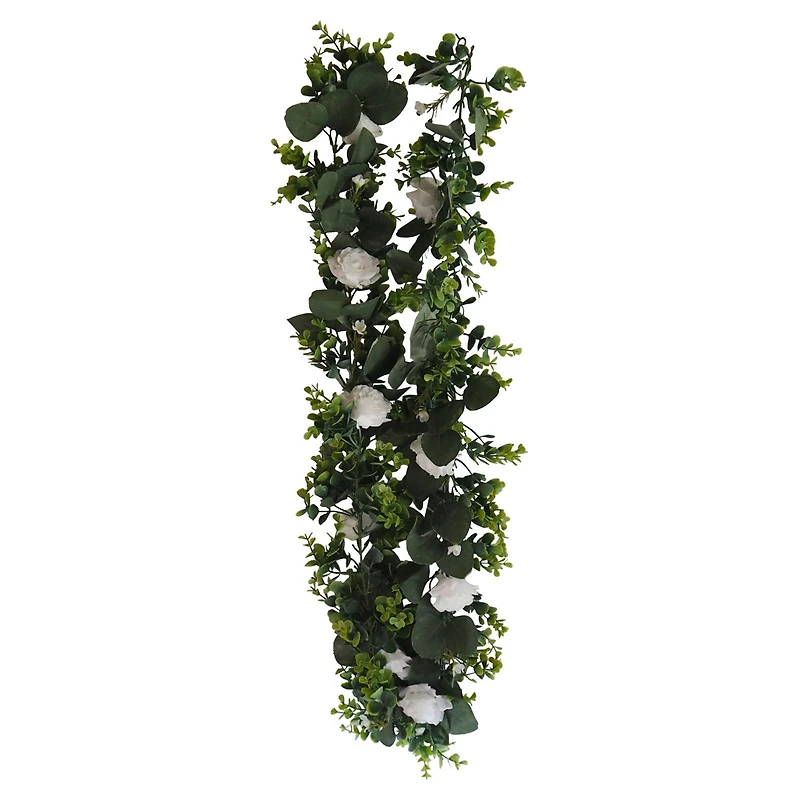 8 Pack: 6ft. White Rose Foliage Garland by Ashland®
