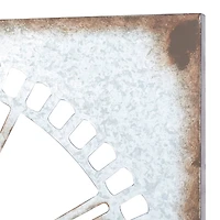 Gray Farmhouse Metal Wall Clock