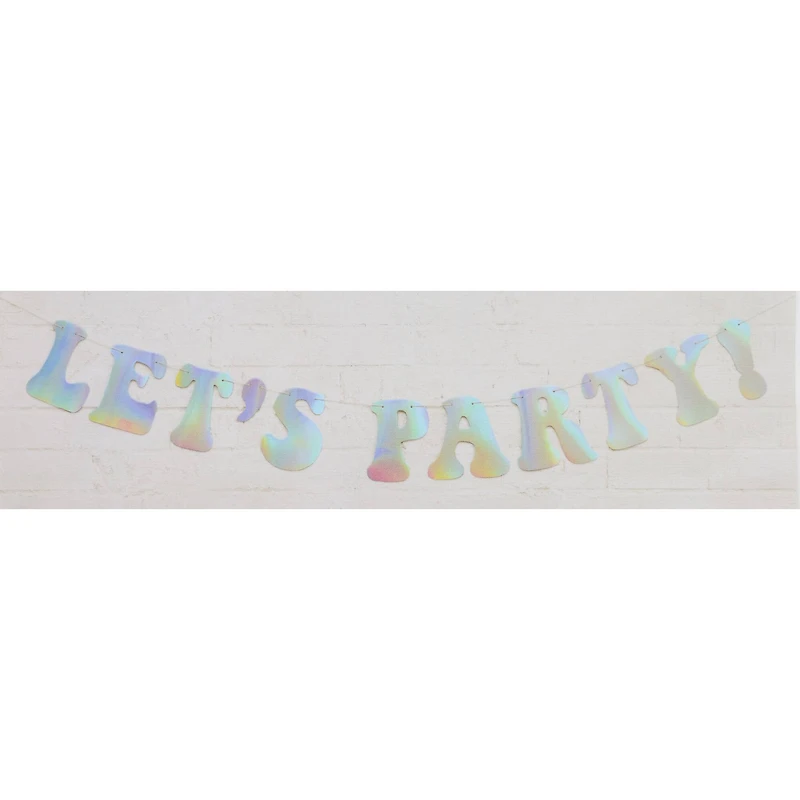 6ft. Iridescent Let's Party Banner by Celebrate It™